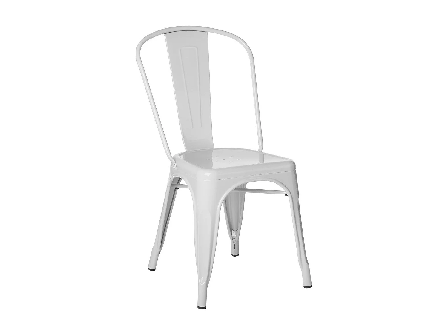 Chaise industrielle en acier brillant KONTOIR-Blanc