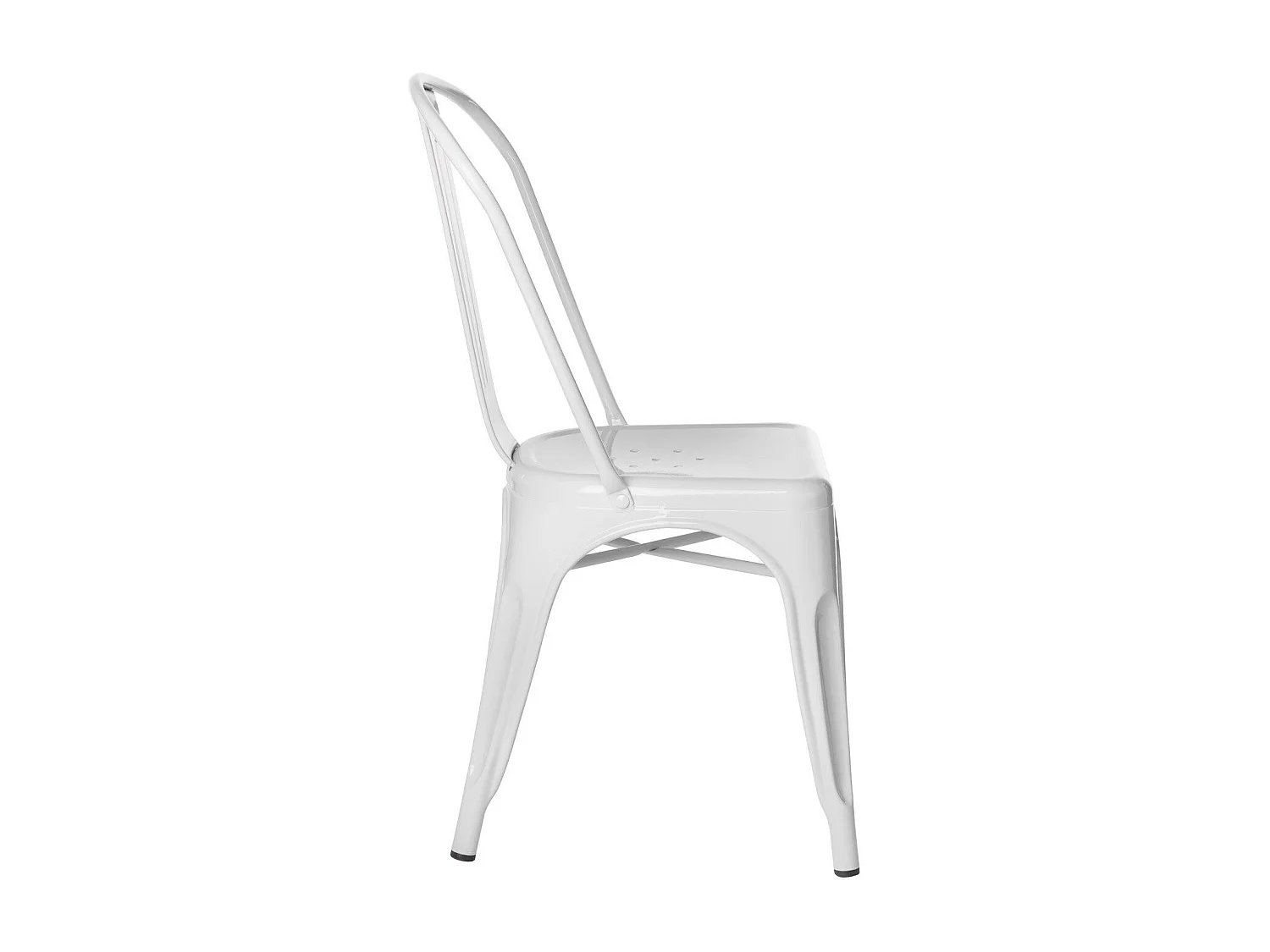Chaise industrielle en acier brillant KONTOIR-Blanc