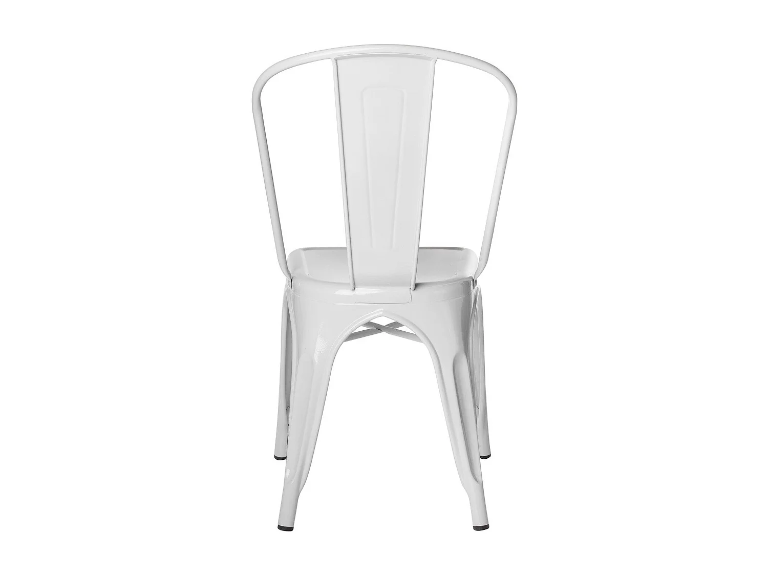 Chaise industrielle en acier brillant KONTOIR-Blanc