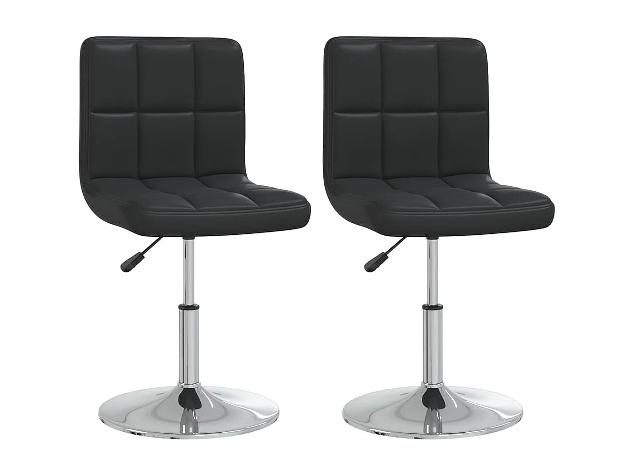 Chaise de salle à manger 2 pc Noir Similicuir 21