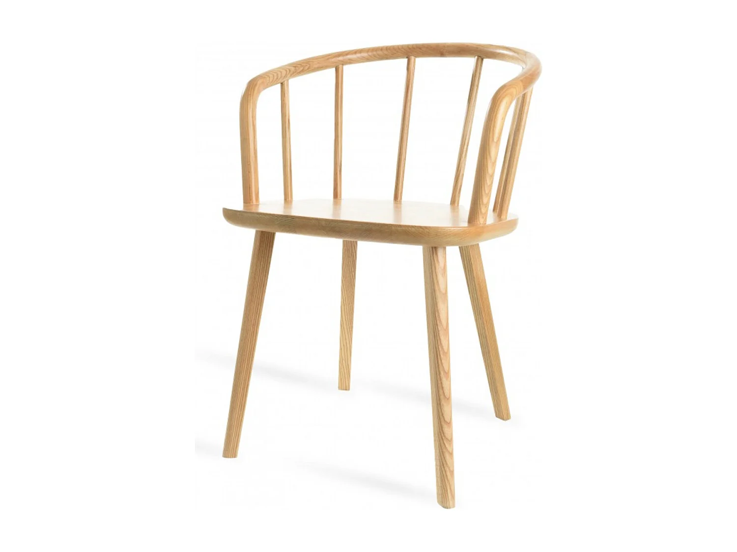 Chaise avec accoudoir en bois de hêtre naturel Rayno