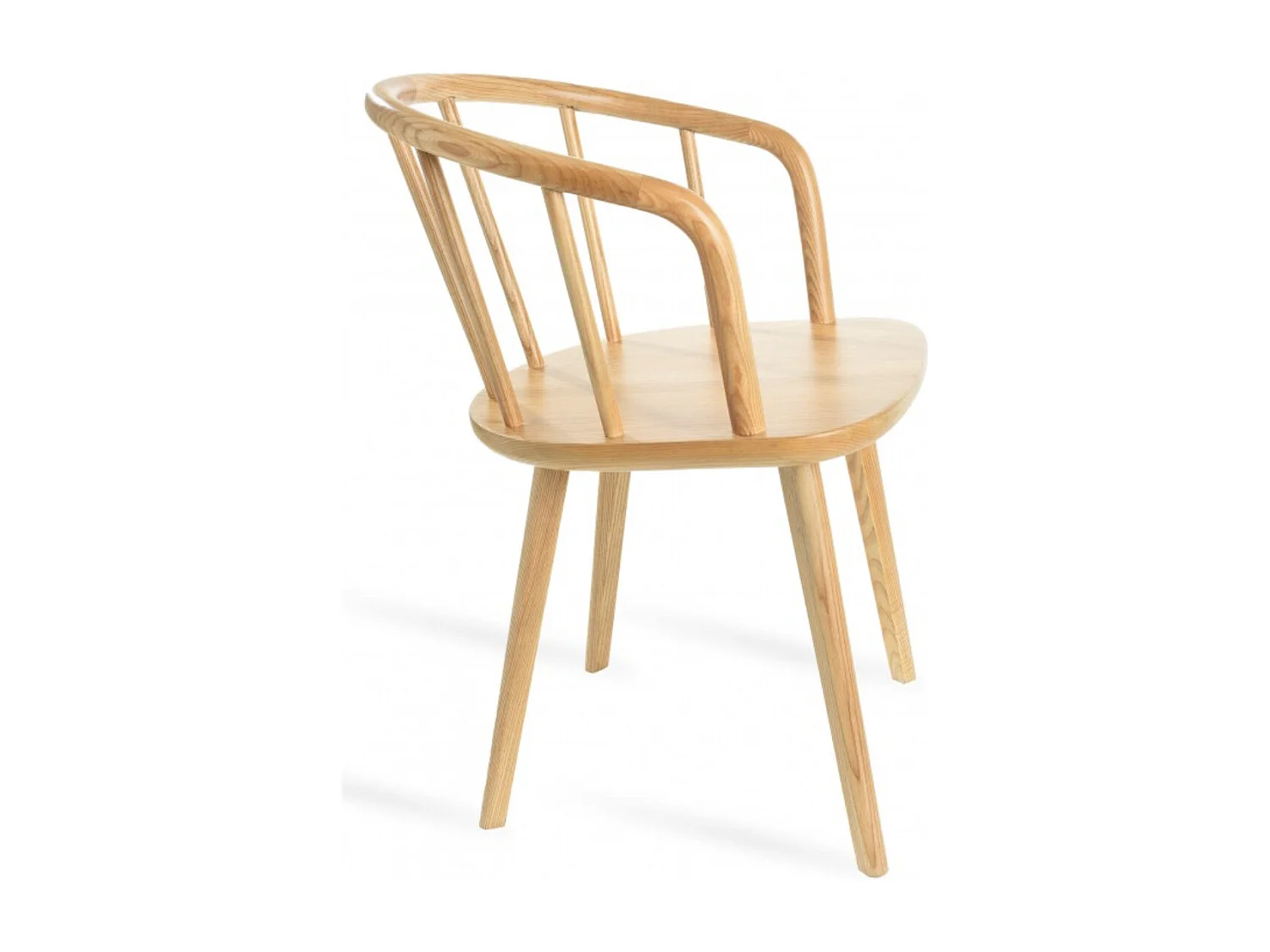 Chaise avec accoudoir en bois de hêtre naturel Rayno