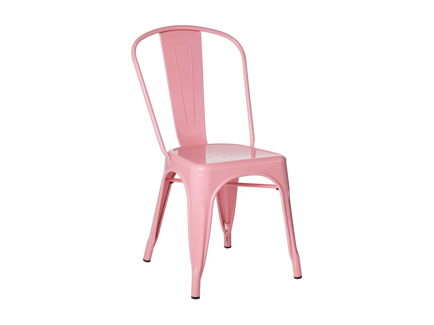 Chaise industrielle en acier brillant KONTOIR-Rose