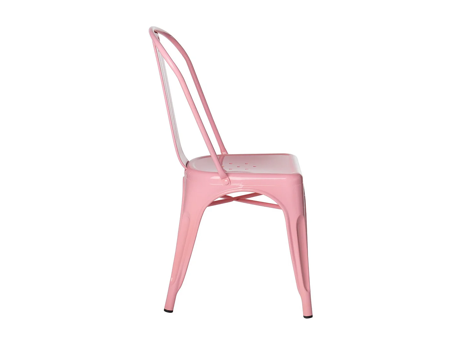 Chaise industrielle en acier brillant KONTOIR-Rose