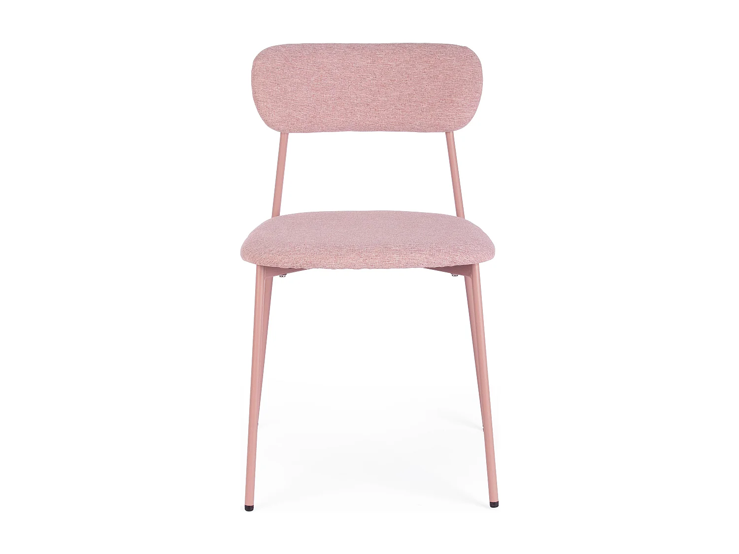 Set de 4 chaises INKA – Acier peint & assise rembourrée-Rose