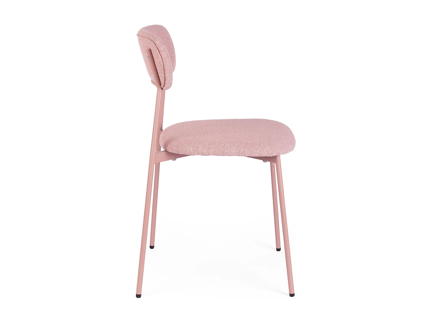 Set de 4 chaises INKA – Acier peint & assise rembourrée-Rose