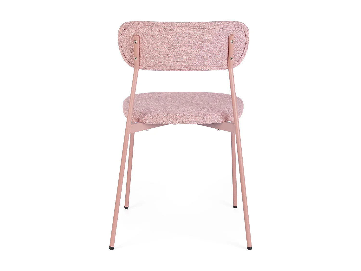 Set de 4 chaises INKA – Acier peint & assise rembourrée-Rose