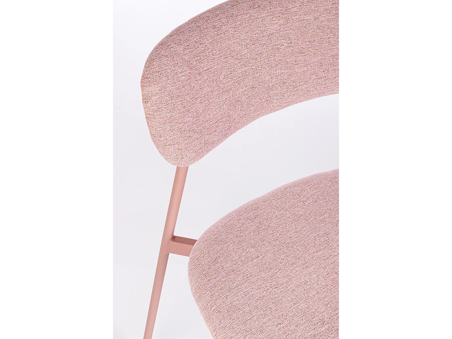 Set de 4 chaises INKA – Acier peint & assise rembourrée-Rose