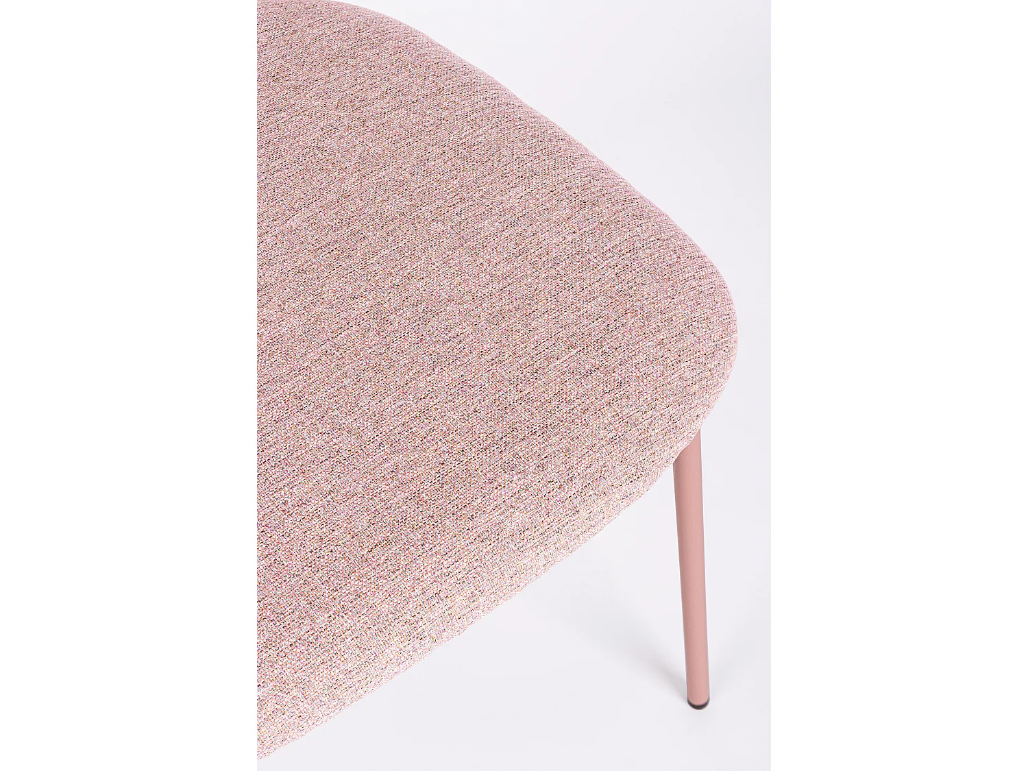 Set de 4 chaises INKA – Acier peint & assise rembourrée-Rose