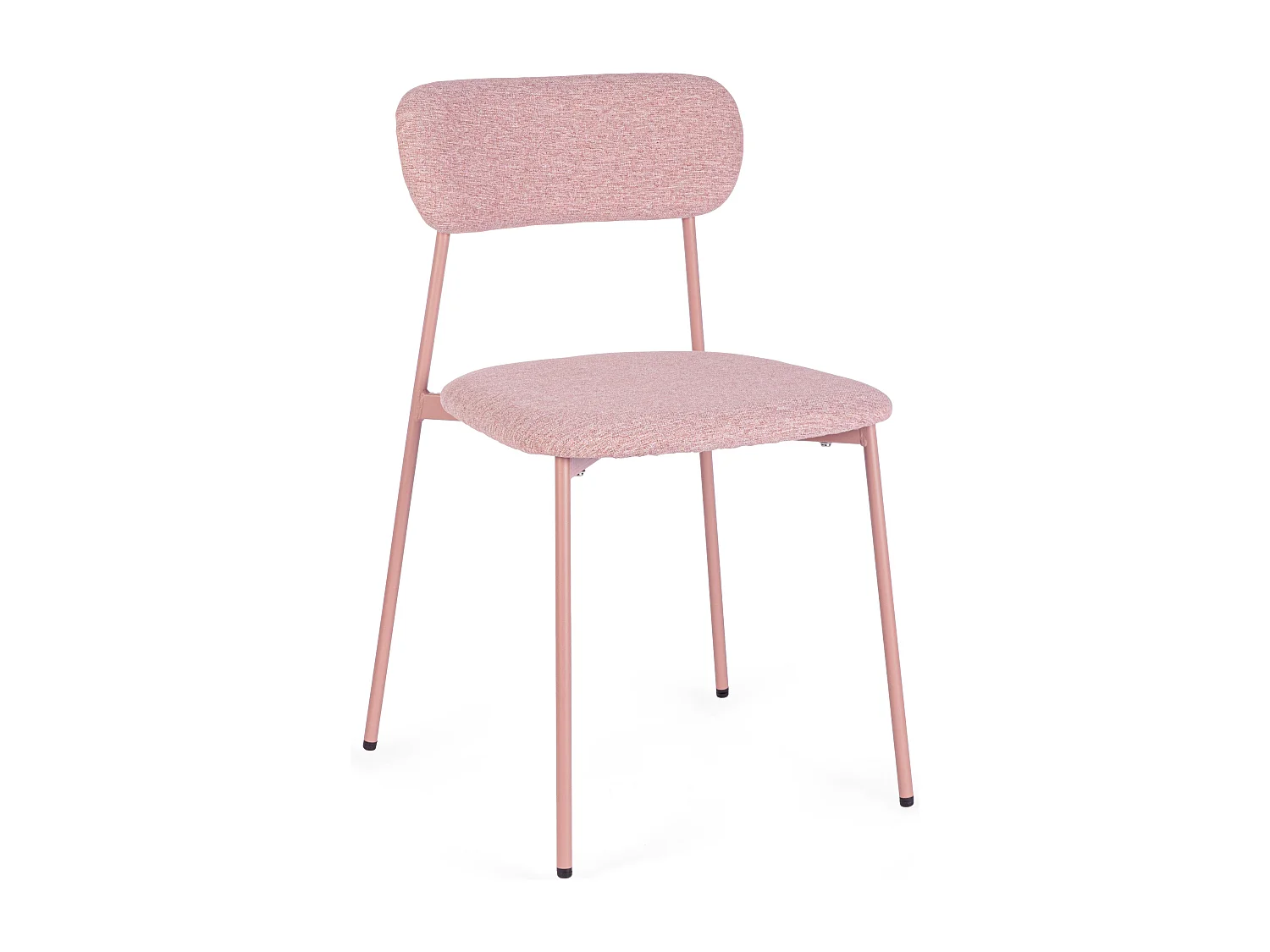 Set de 4 chaises INKA – Acier peint & assise rembourrée-Rose