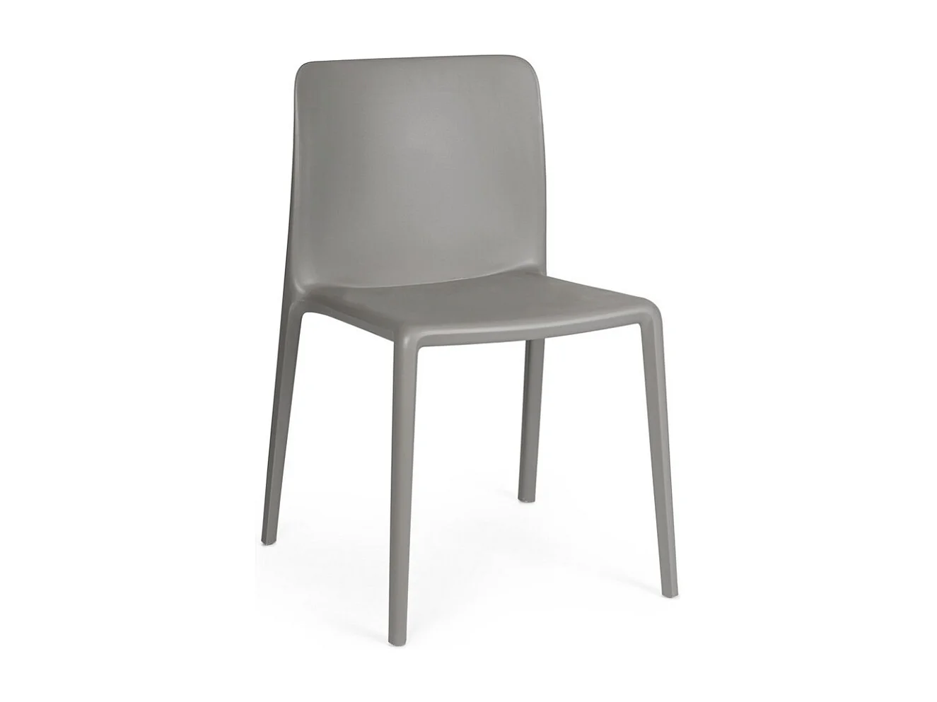 Conjunto de 4 sillas apilables de polipropileno KLOVIS-Gris