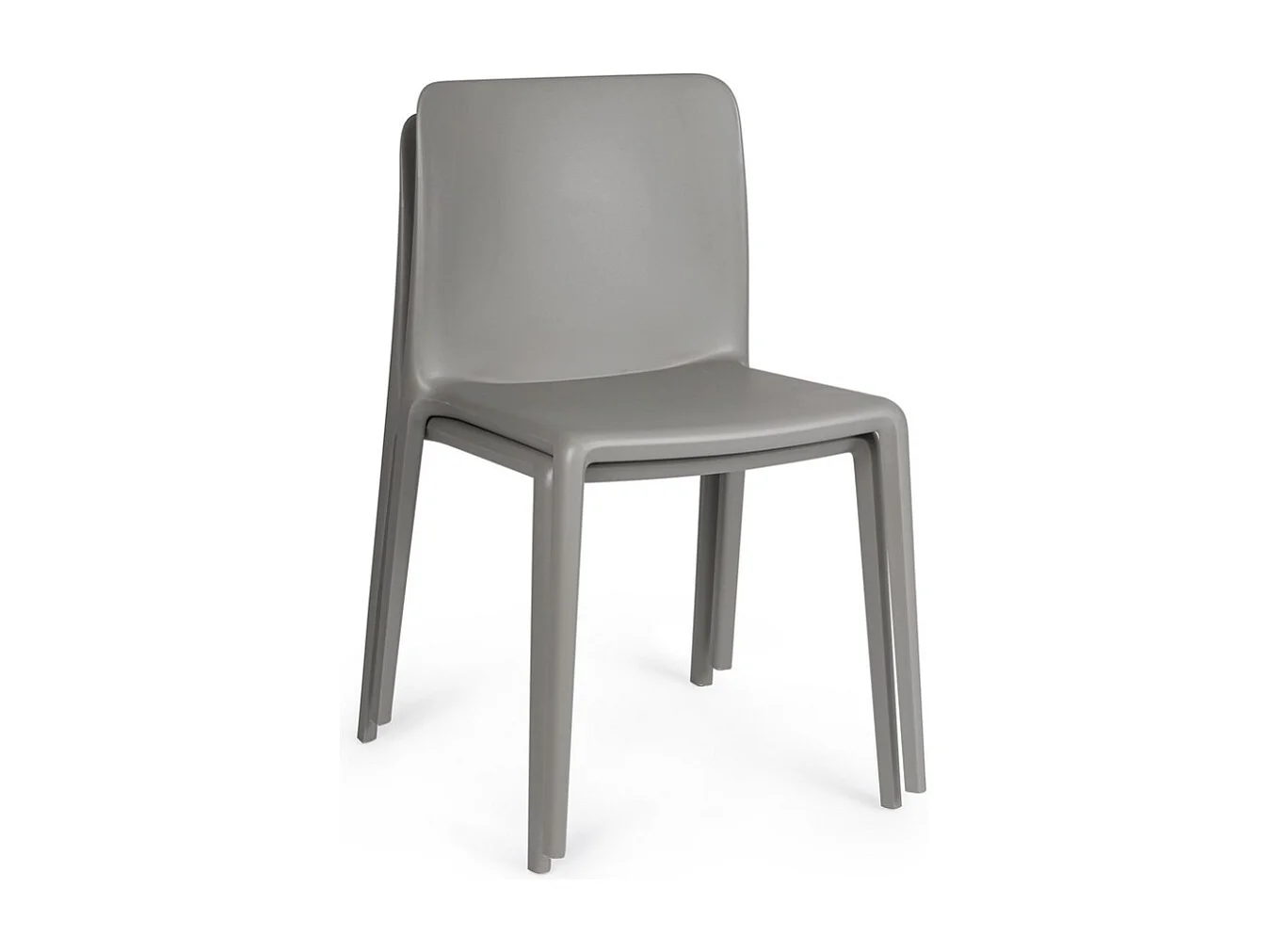 Conjunto de 4 sillas apilables de polipropileno KLOVIS-Gris