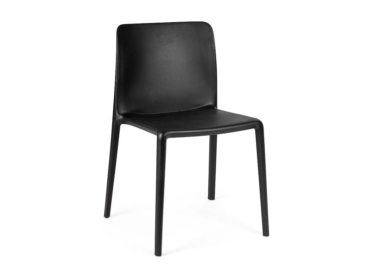 Conjunto de 4 sillas apilables de polipropileno KLOVIS-Gris