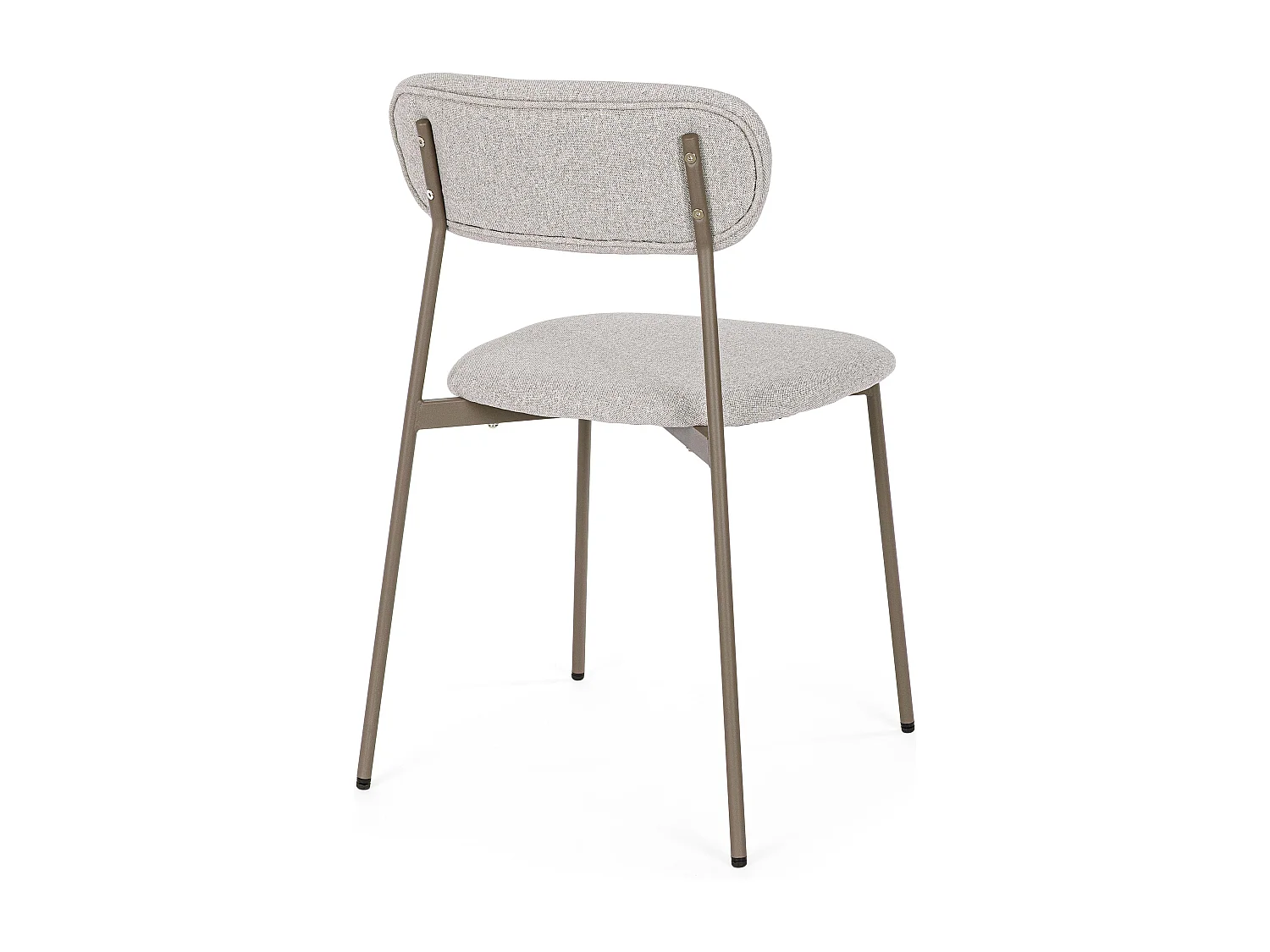 Juego de 4 sillas INKA – acero pintado negro o café y asiento acolchado-ribete verde crudo