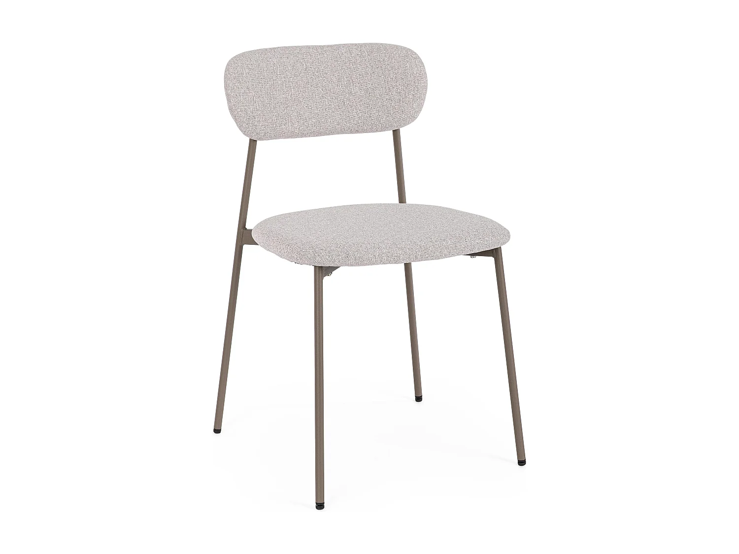 Juego de 4 sillas INKA – acero pintado negro o café y asiento acolchado-ribete verde crudo