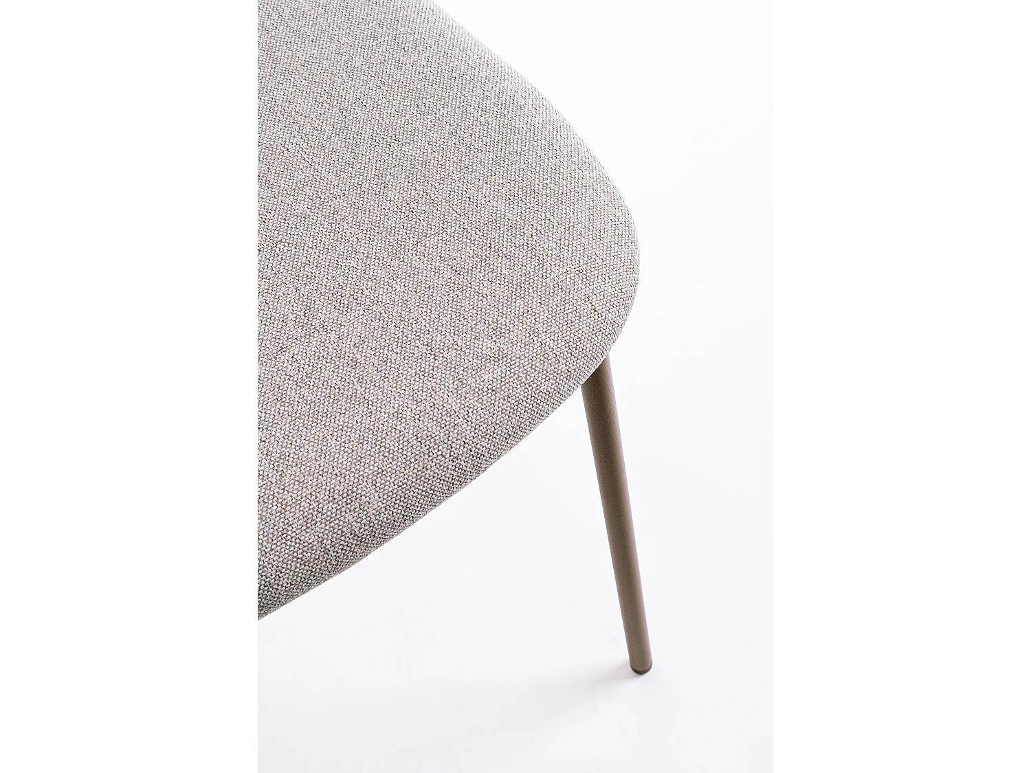 Juego de 4 sillas INKA – acero pintado negro o café y asiento acolchado-ribete verde crudo