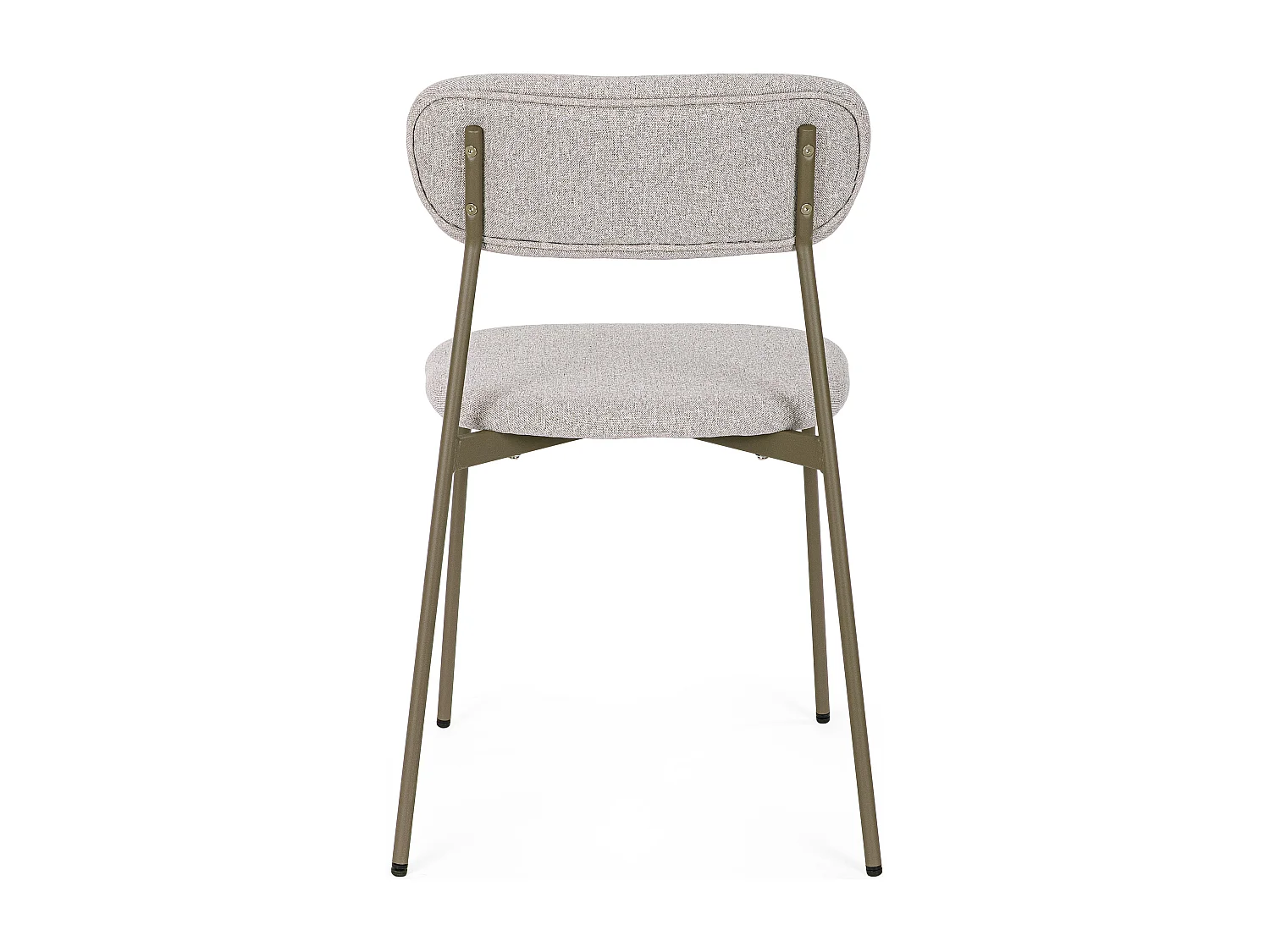 Juego de 4 sillas INKA – acero pintado negro o café y asiento acolchado-ribete verde crudo