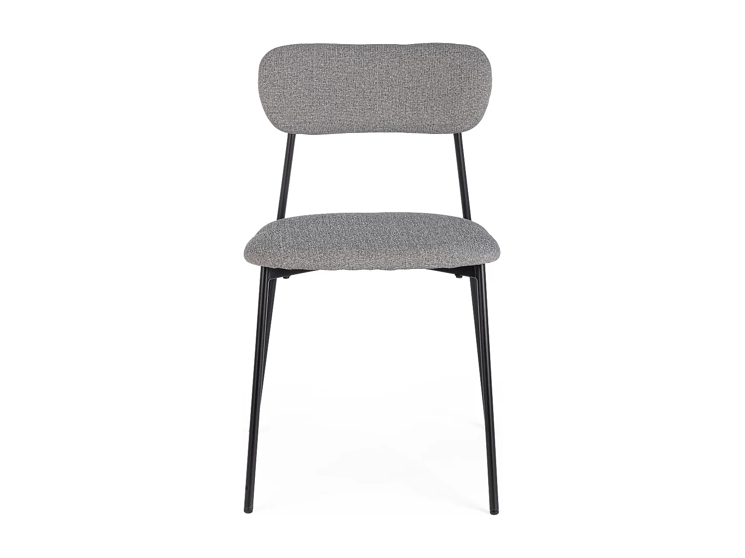 Juego de 4 sillas INKA – acero pintado negro o café y asiento acolchado-ribete verde crudo