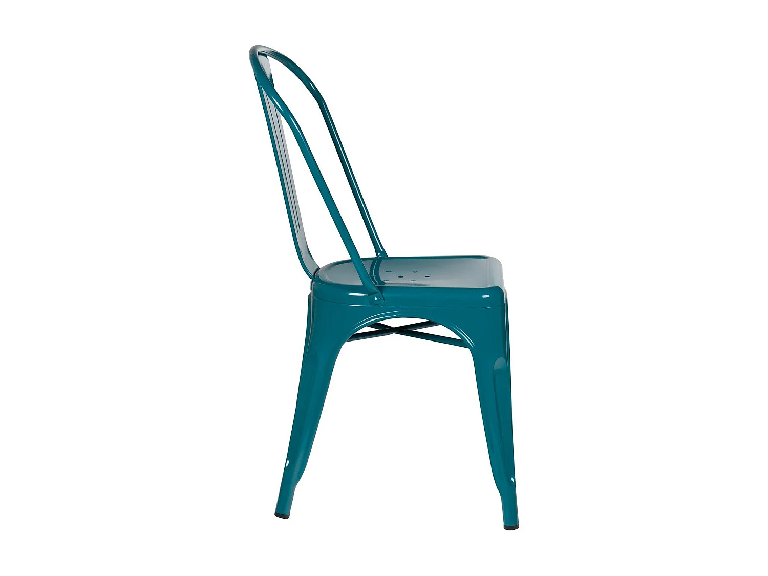 Chaise industrielle en acier brillant KONTOIR-Bleu canard