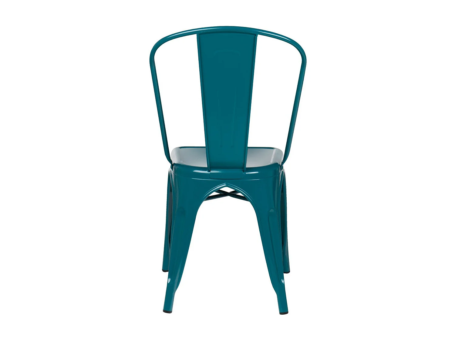 Chaise industrielle en acier brillant KONTOIR-Bleu canard