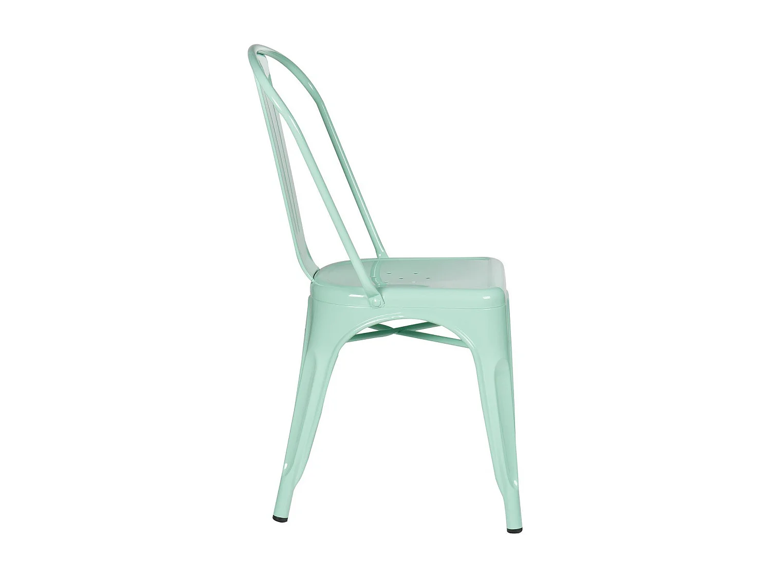 Chaise industrielle en acier brillant KONTOIR-Vert pastel