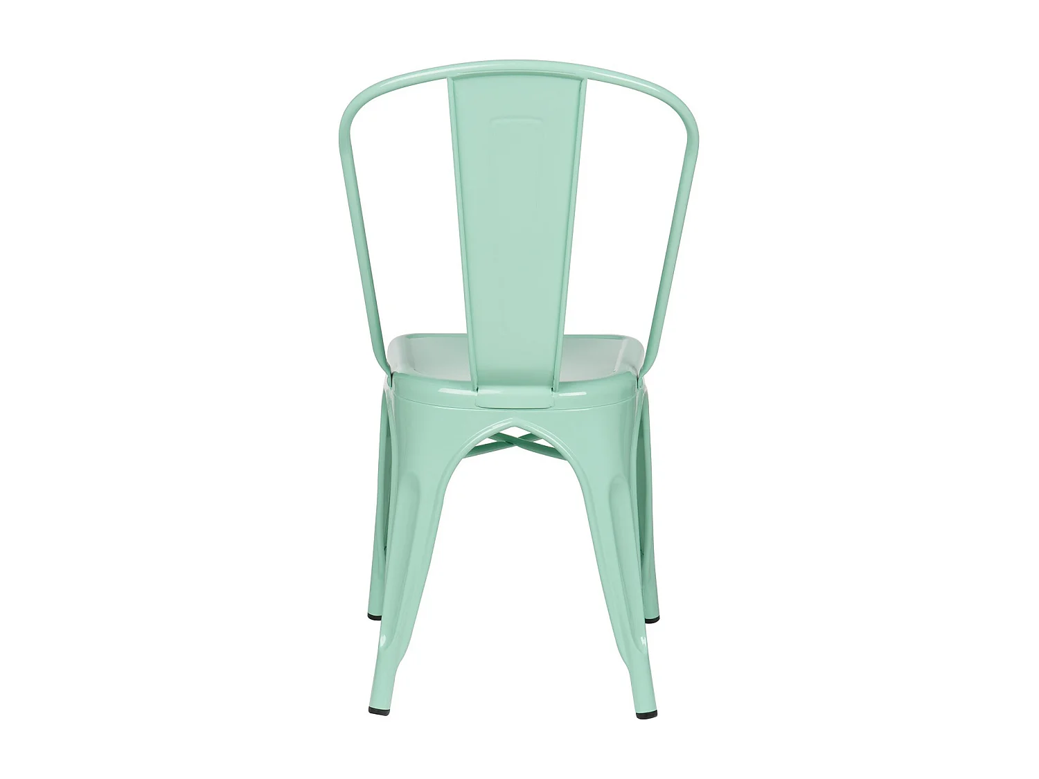 Chaise industrielle en acier brillant KONTOIR-Vert pastel