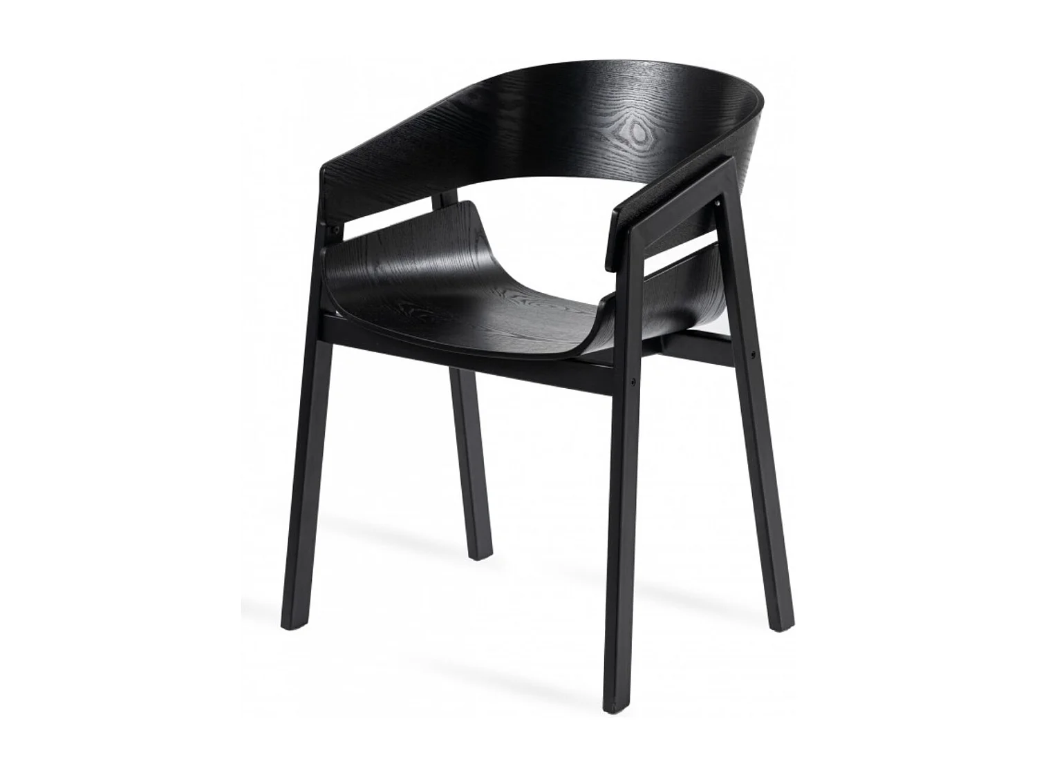 Chaise en bois de frêne noir Kinbo