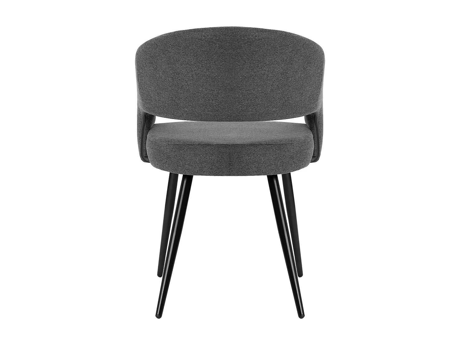 Fauteuil moderne tissu gris foncé et pied métal noir Kliro
