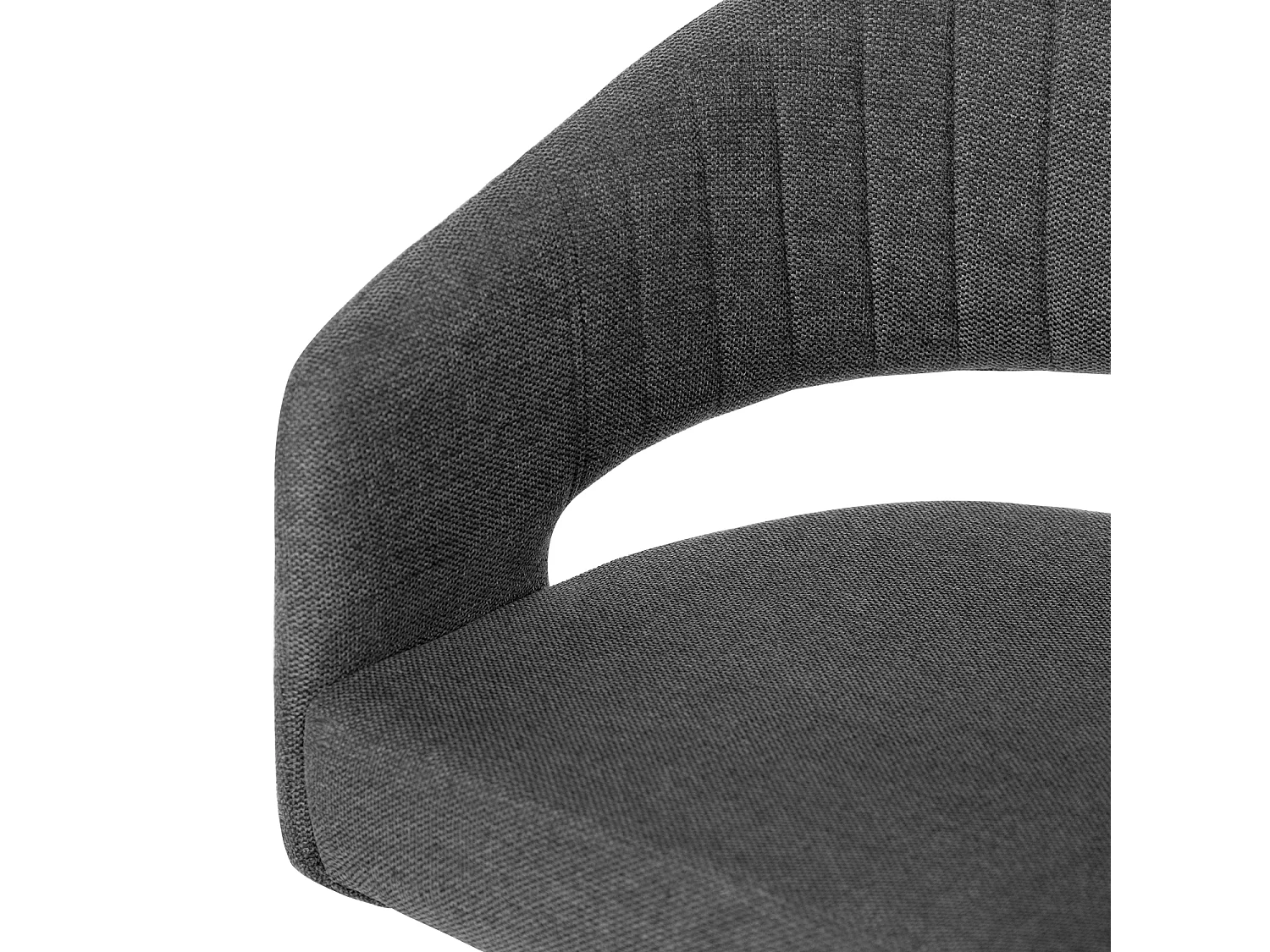 Fauteuil moderne tissu gris foncé et pied métal noir Kliro