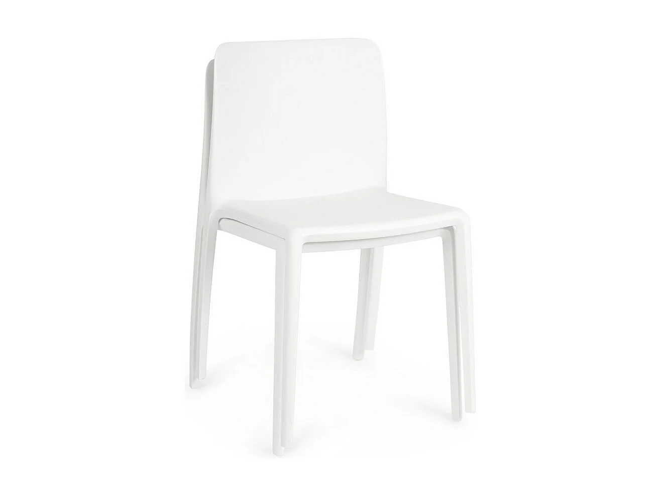 Lot de 4 chaises empilables polypropylène KLOVIS-Blanc