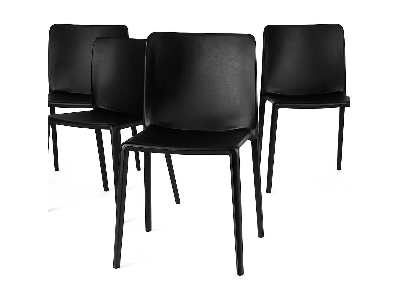 Lot de 4 chaises empilables polypropylène KLOVIS-Blanc