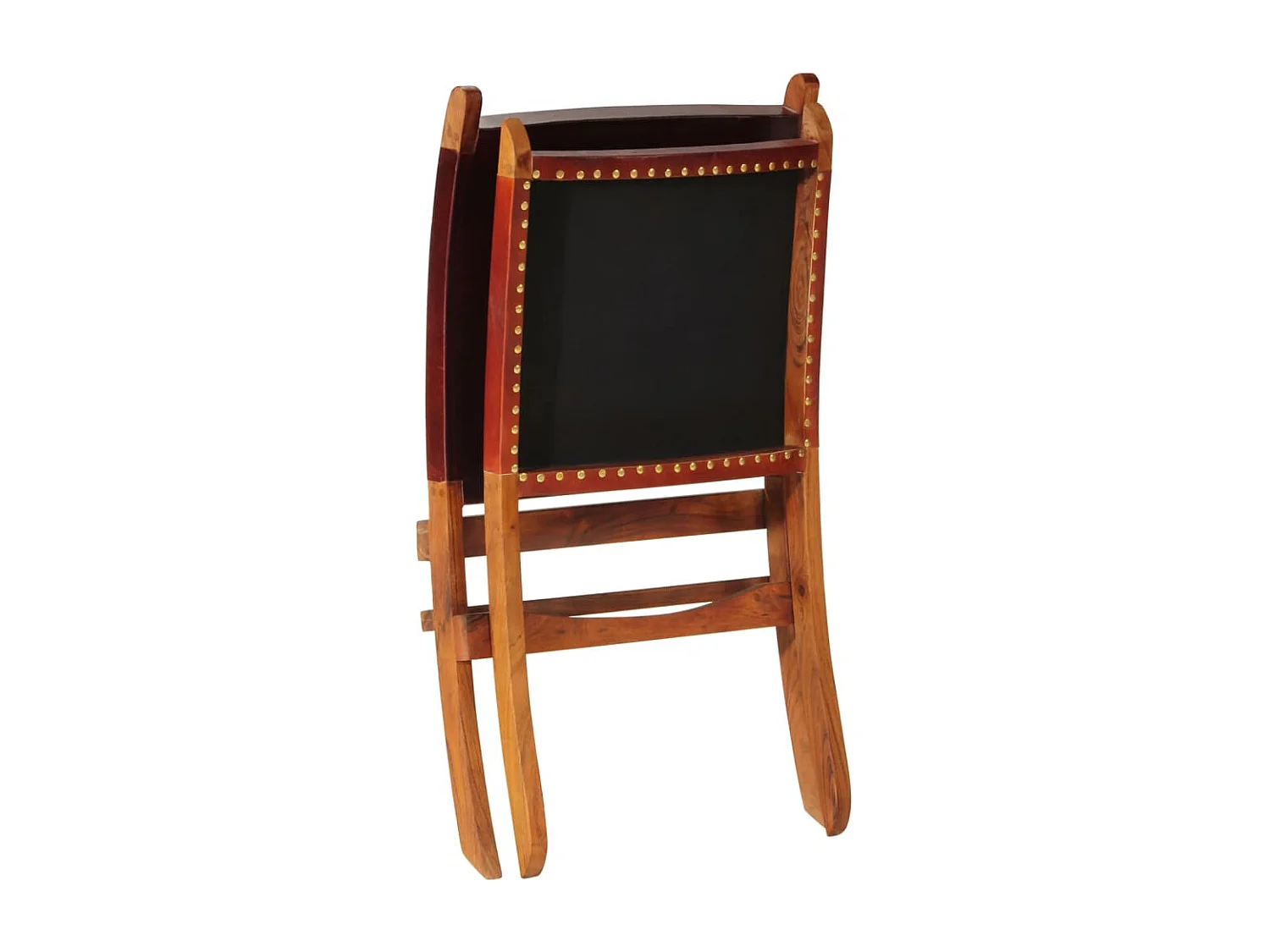 Chaise de relaxation pliable cuir véritable marron foncé