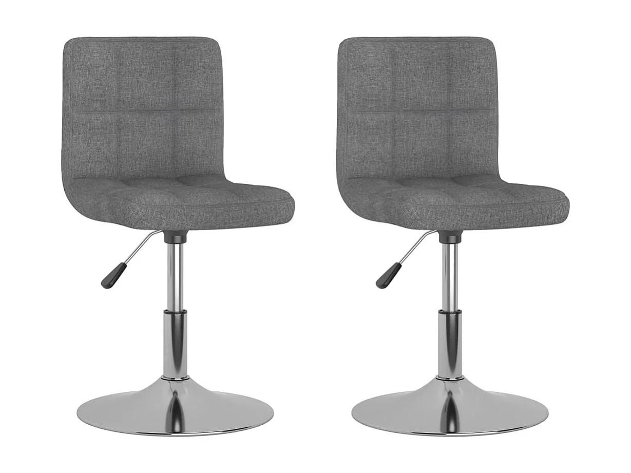 Chaise pivotante de salle à manger 2 pc Gris clair Tissu 19