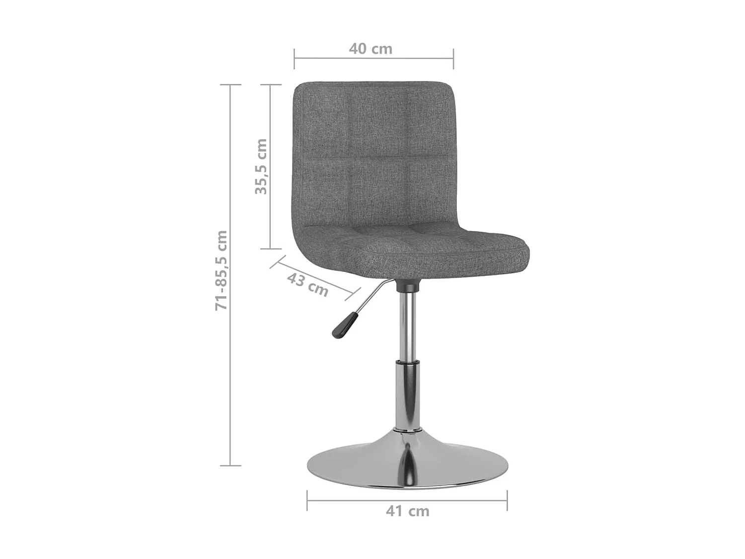 Chaise pivotante de salle à manger 2 pc Gris clair Tissu 19