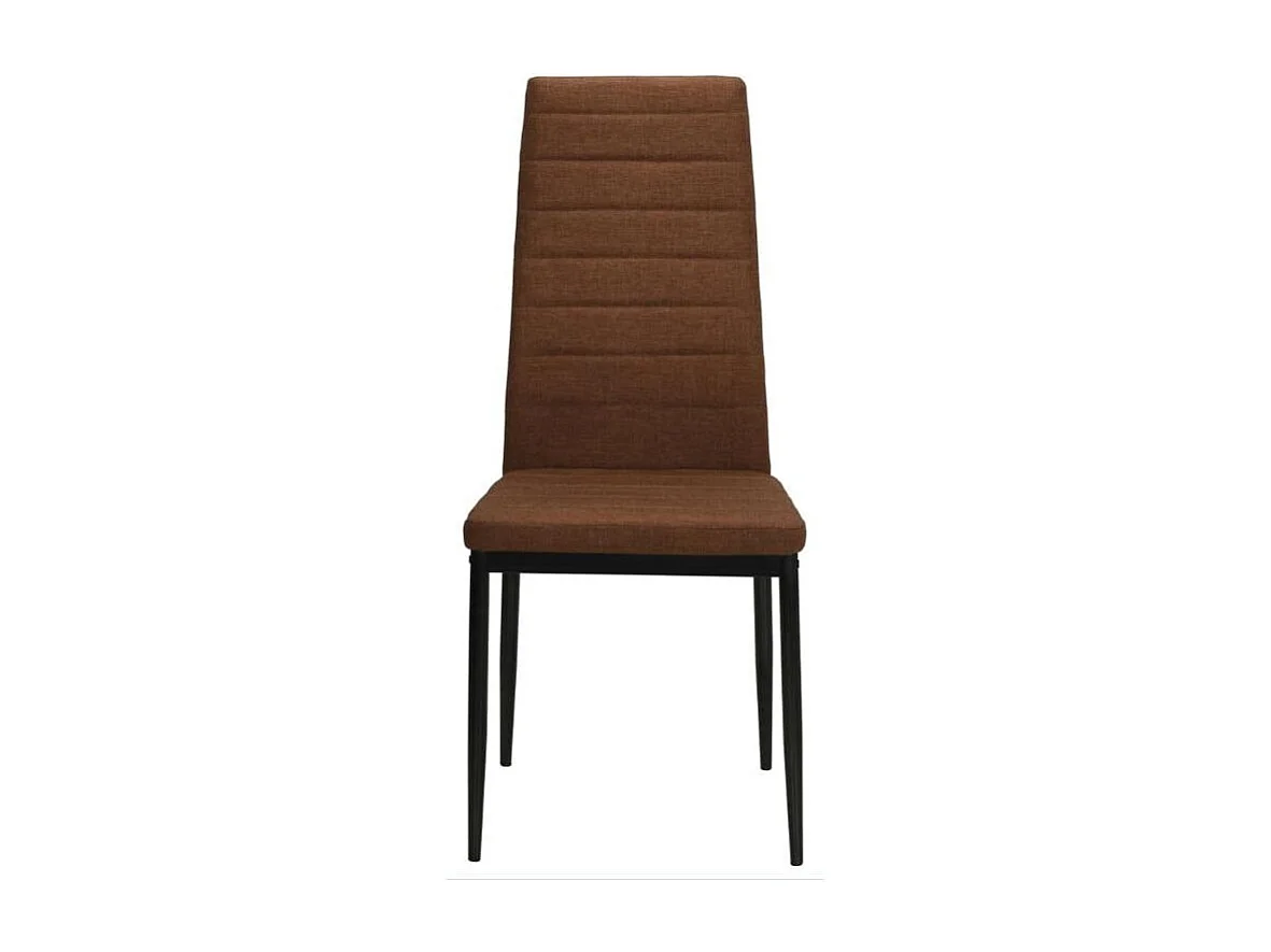 Chaise tissu marron et pieds métal noir Karlane - Lot de 6