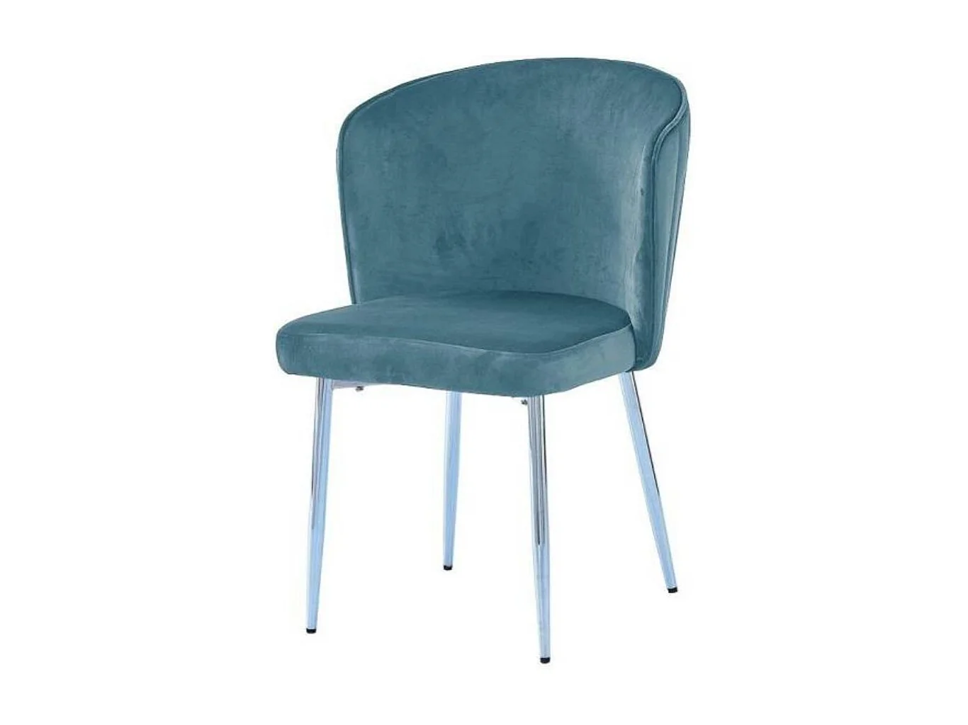 Lot de 4 chaise en velours et pied métal chromé Kosmi-Noir