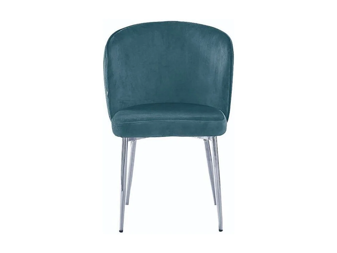 Lot de 4 chaise en velours et pied métal chromé Kosmi-Noir