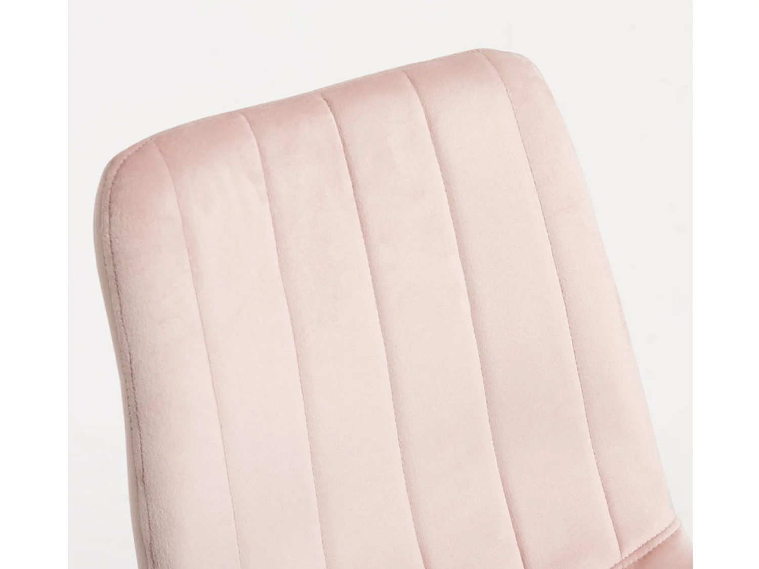 Juego de 2 sillas LONDA – Terciopelo y patas de acero negro-Rosa claro