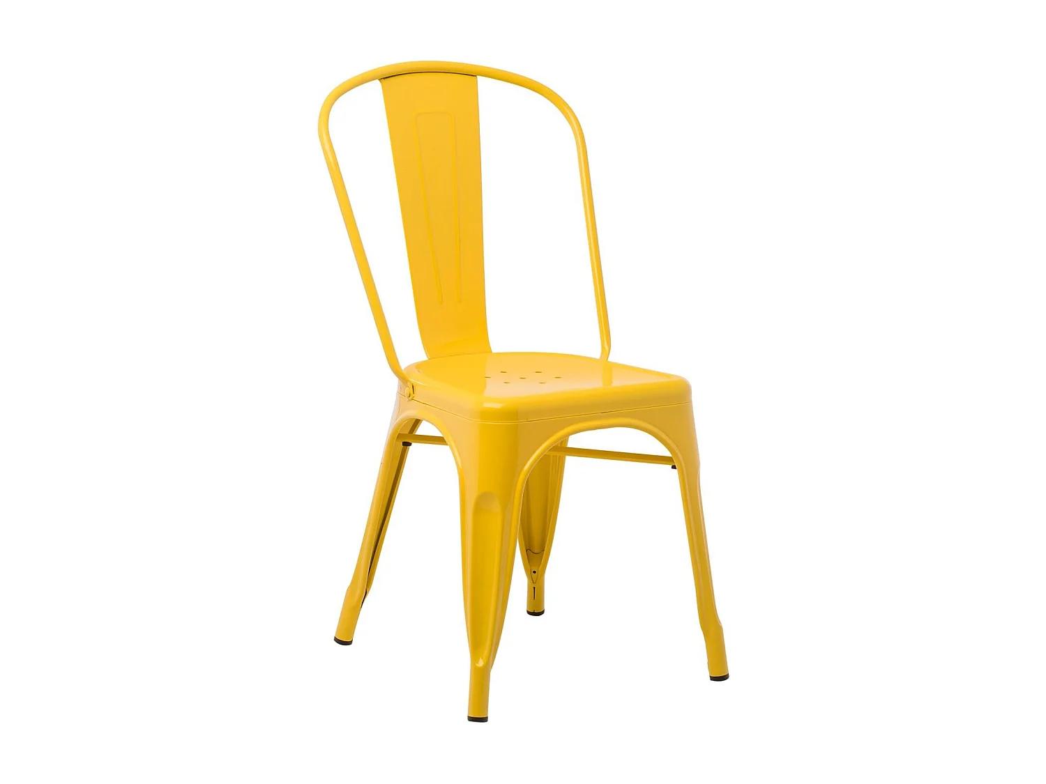 Chaise industrielle en acier brillant KONTOIR-Jaune