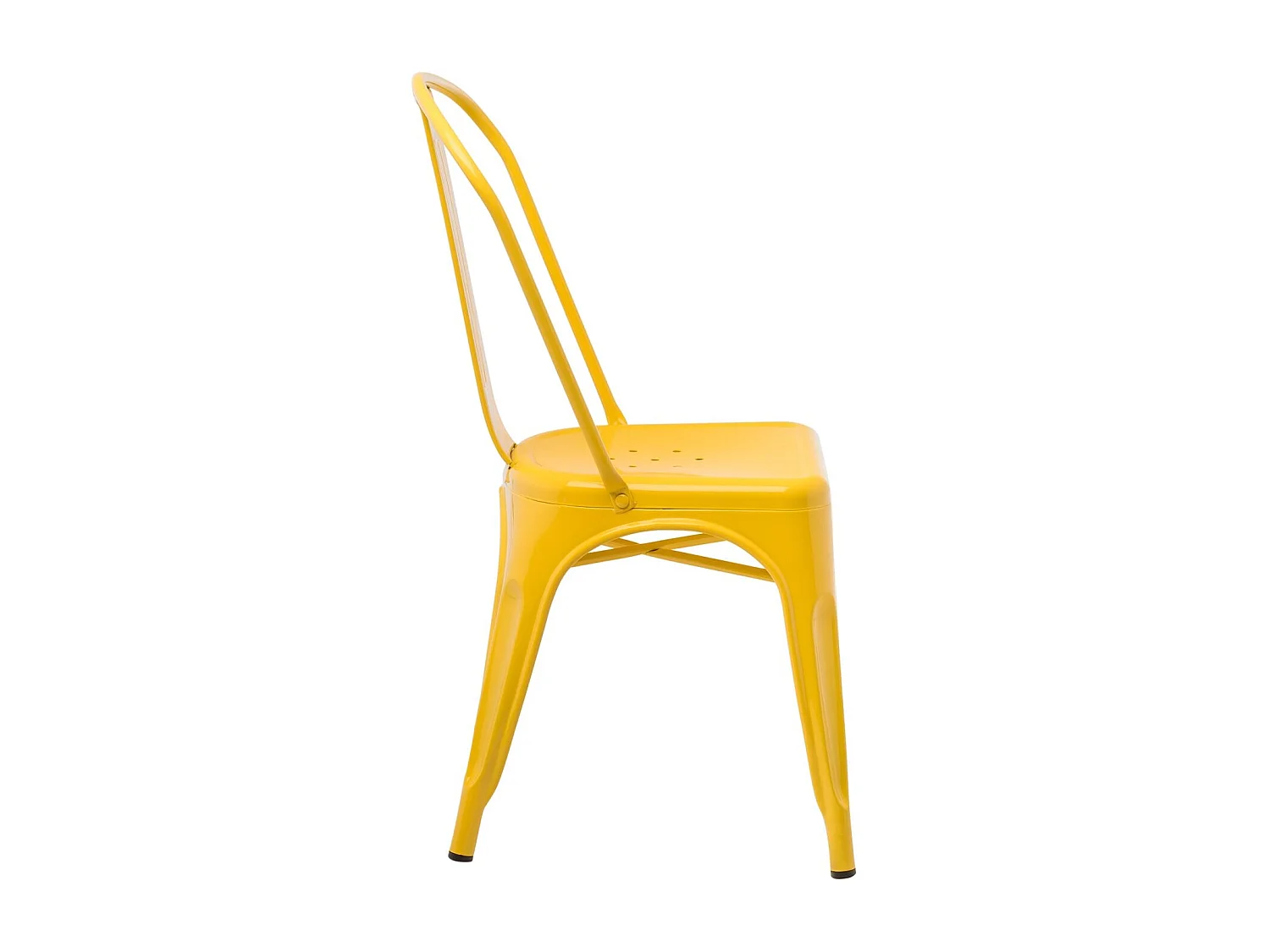 Chaise industrielle en acier brillant KONTOIR-Jaune