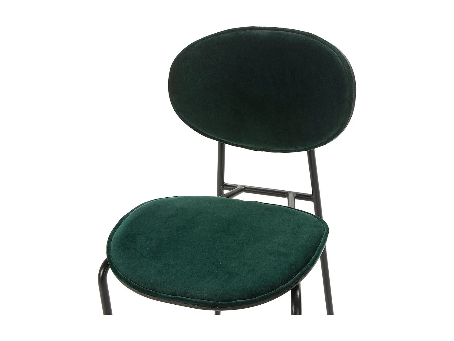 Lyam groen fluwelen eetkamerstoel en zwart metalen poten