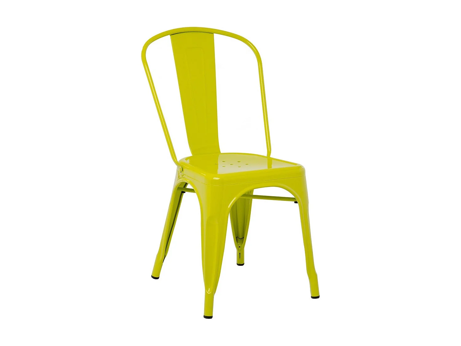 Chaise industrielle en acier brillant KONTOIR-Vert pistache