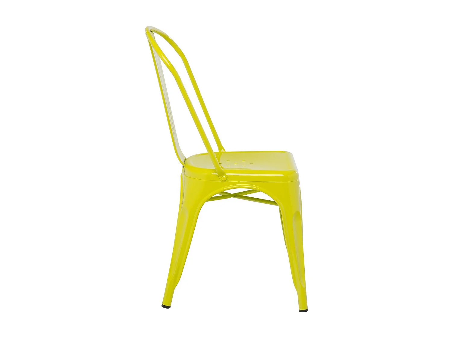 Chaise industrielle en acier brillant KONTOIR-Vert pistache