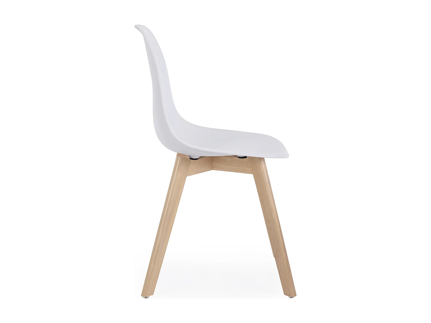 Lot de 4 chaises KAZO – Coque PP renforcée & piétement hêtre-Blanc