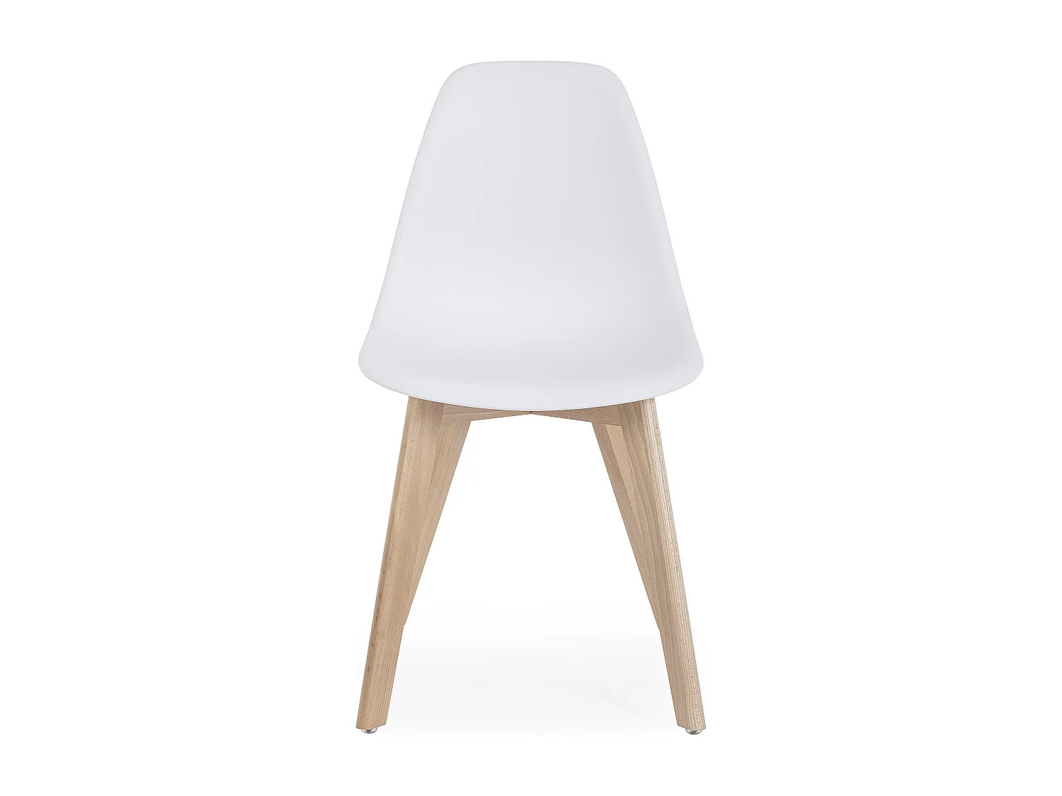 Lot de 4 chaises KAZO – Coque PP renforcée & piétement hêtre-Blanc