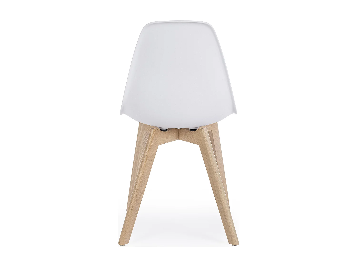 Lot de 4 chaises KAZO – Coque PP renforcée & piétement hêtre-Blanc