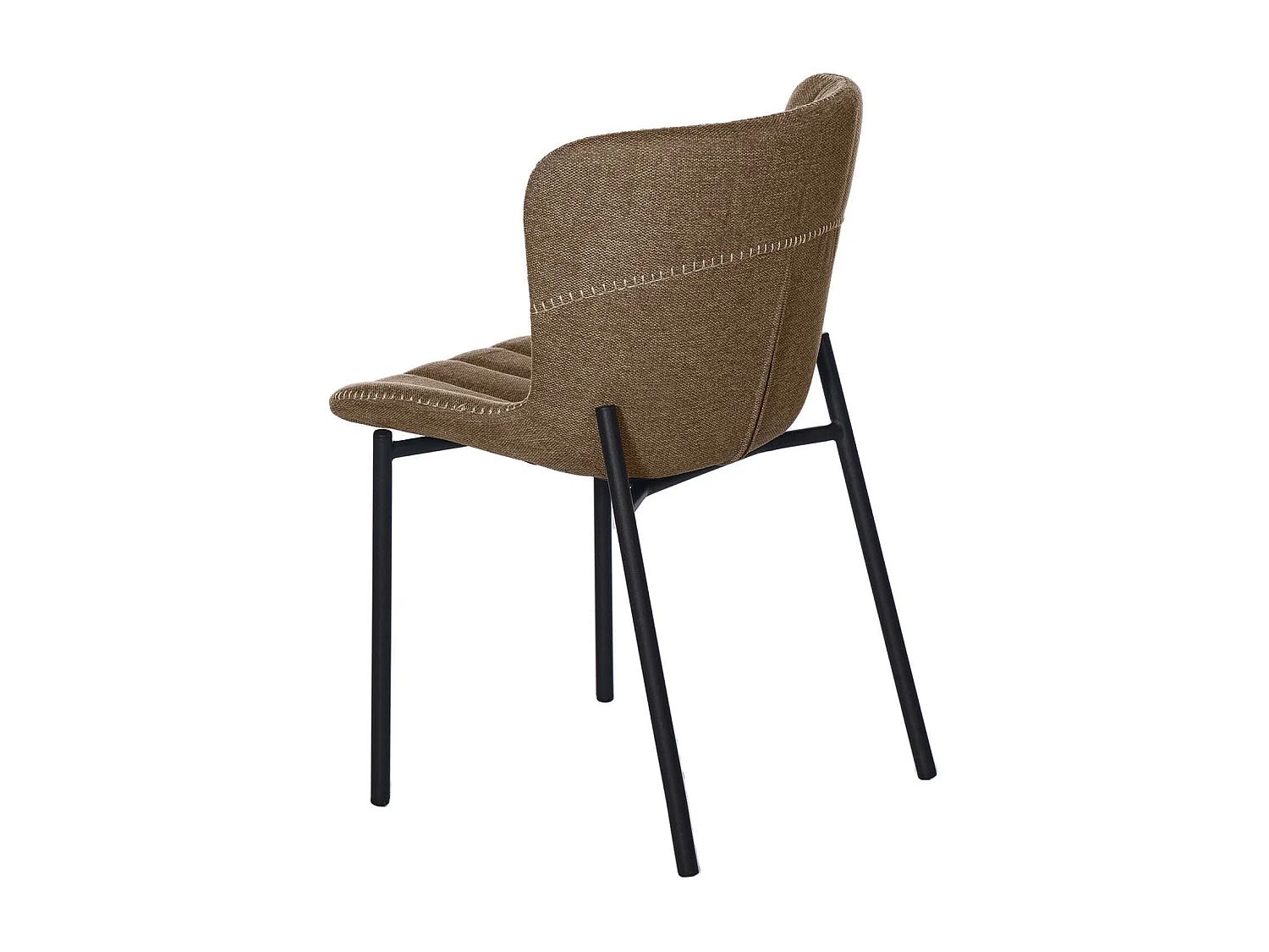 Chaise design tissu marron et pied métal noir Galia