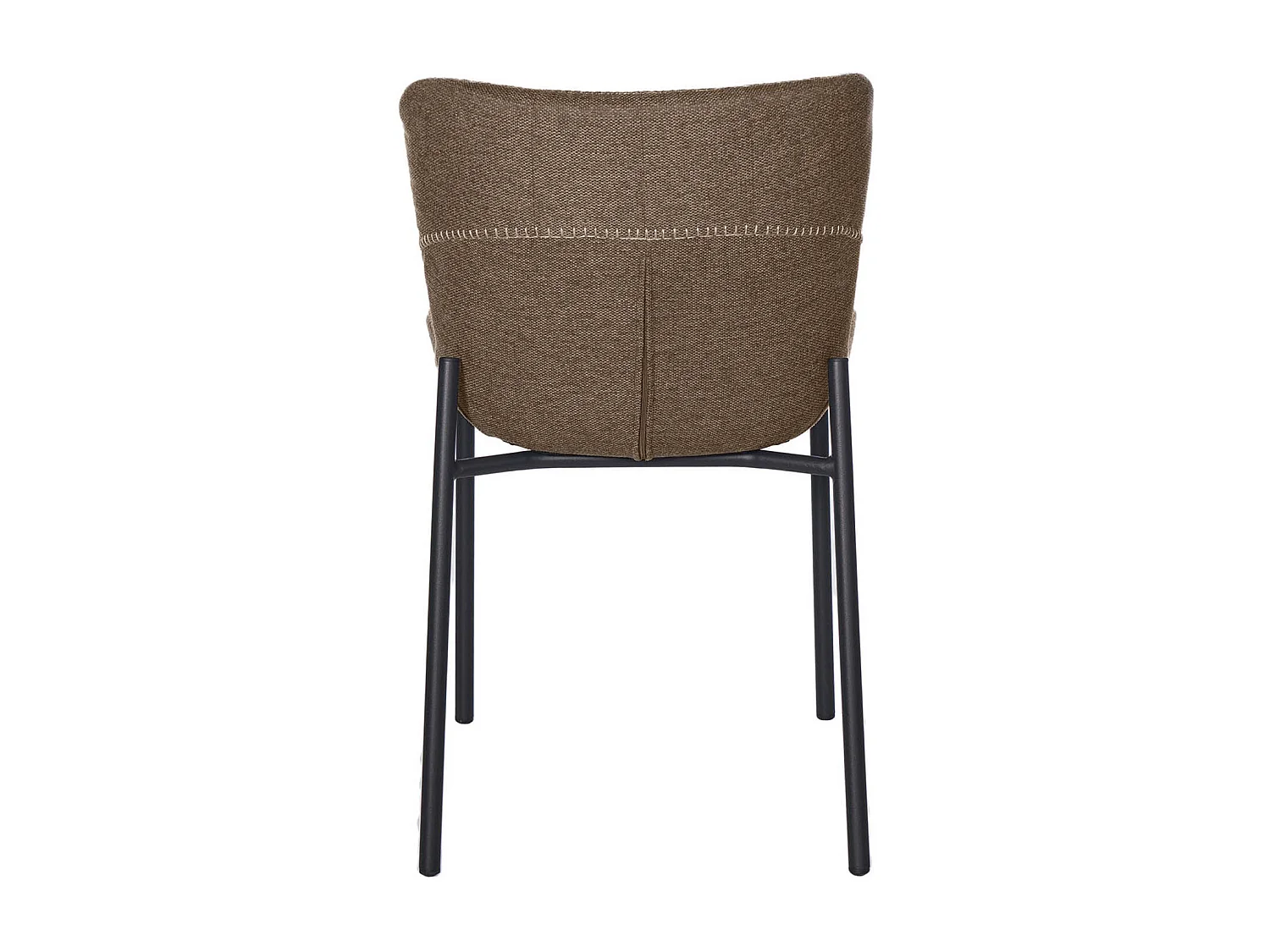 Chaise design tissu marron et pied métal noir Galia