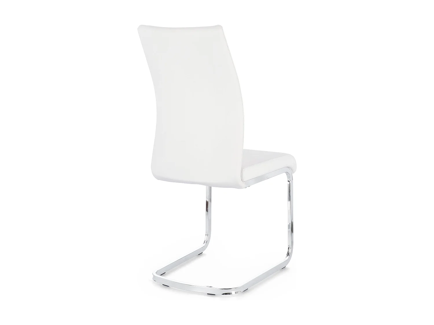 Set van 4 KYRA designstoelen – Kunstleer & verchroomde stalen poten-Kleur Wit