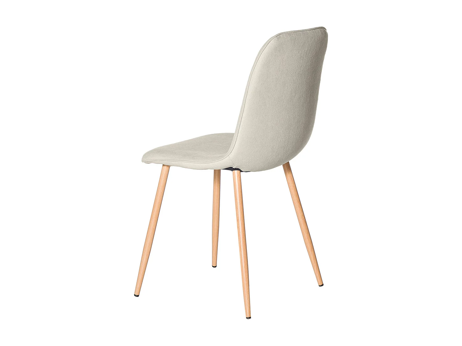 Chaise Klory - Tissu confortable et pied métal éffet bois naturel-Beige clair